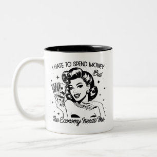 Tasse 2 Couleurs Retro 1950 Glam Girl Drôle Citation sarcastique
