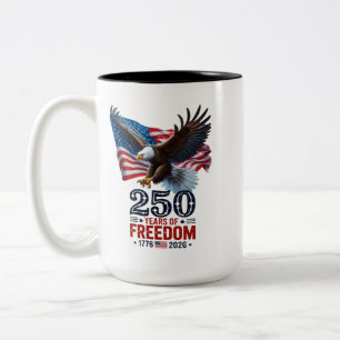 Tasse 2 Couleurs Rétro 250 Ans de Liberté USA Patriotique 4 Juillet