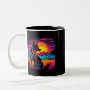 Tasse 2 Couleurs Retro Aesthétique Australian Cattle dog 17