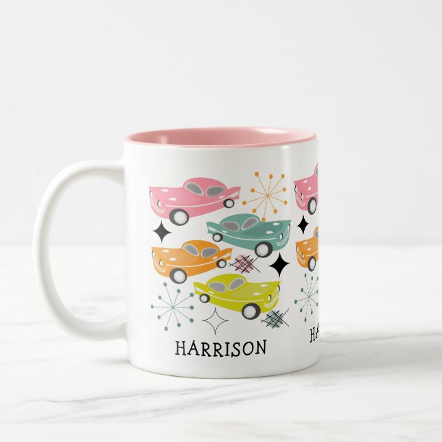 Tasse 2 Couleurs Retro Cars Starburst atomique moderne milieu du si (Gauche)