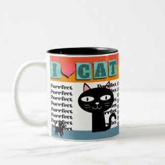 Tasse 2 Couleurs Retro Cat Lover Graphic