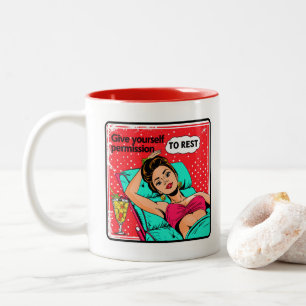 Tasse 2 Couleurs Retro Chic : Citation Vintage Pop Art Inspirationa