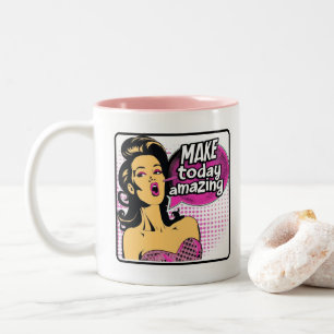 Tasse 2 Couleurs Retro Chic : Citation Vintage Pop Art Inspirationa