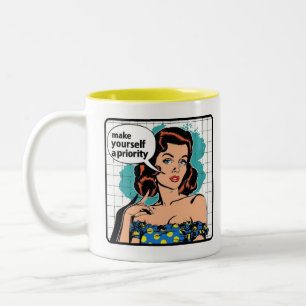 Tasse 2 Couleurs Retro Chic : Citation Vintage Pop Art Inspirationa