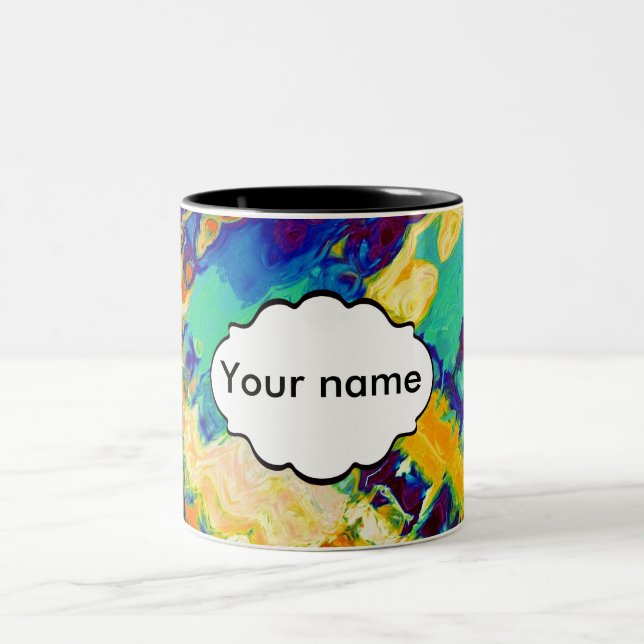 Tasse 2 Couleurs Rétro conception d'abrégé sur texture (Centre)