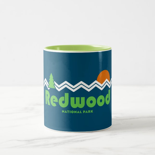 Tasse 2 Couleurs Retro du parc national de Redwood (Centre)
