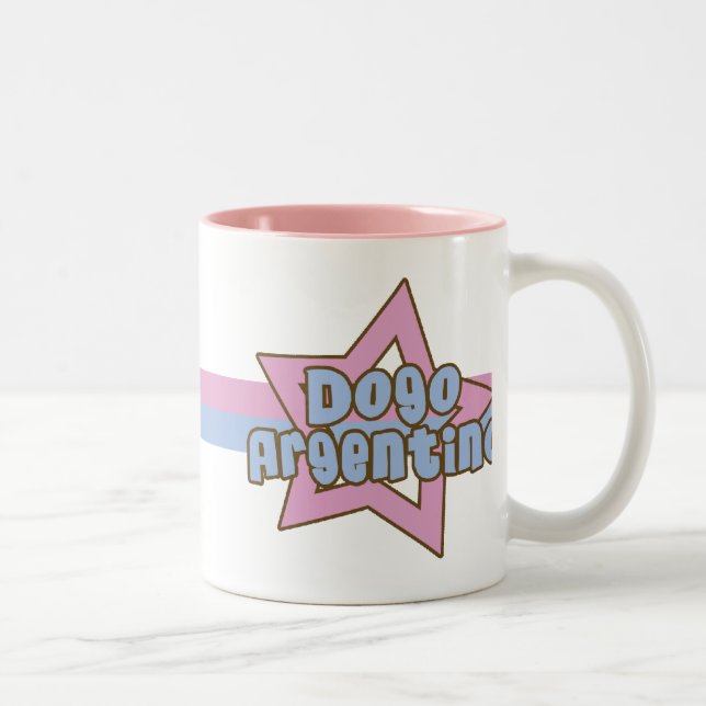 Tasse 2 Couleurs Rétro étoile Dogo Argentino (Droit)