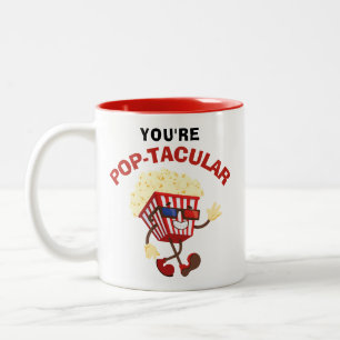Tasse 2 Couleurs Retro Funny Popcorn humour cadeau pour ami