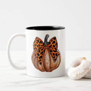 Tasse 2 Couleurs Retro Halloween Coquette Bow Citrouille Éffrayant 