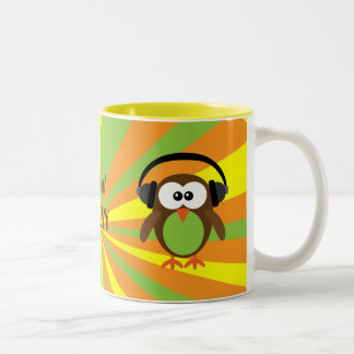 Tasse 2 Couleurs Rétro hibou et écouteurs de Feelin Groov