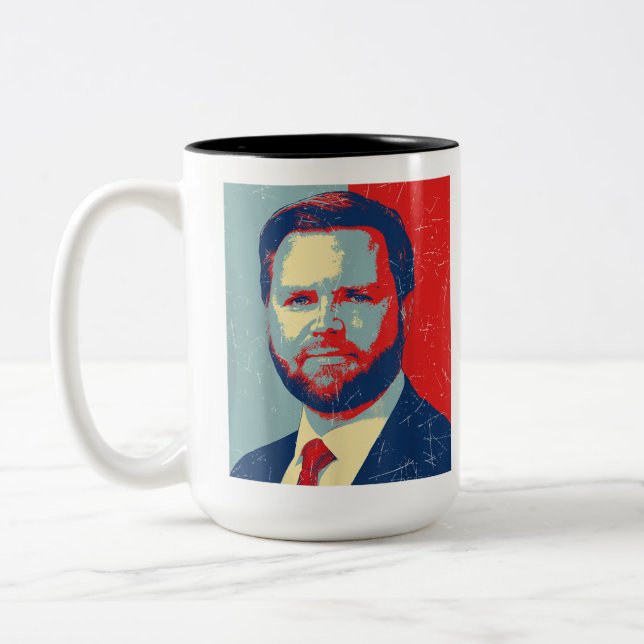 Tasse 2 Couleurs Retro J.D. Vance pour Président 2028 Vance 2028 (Gauche)