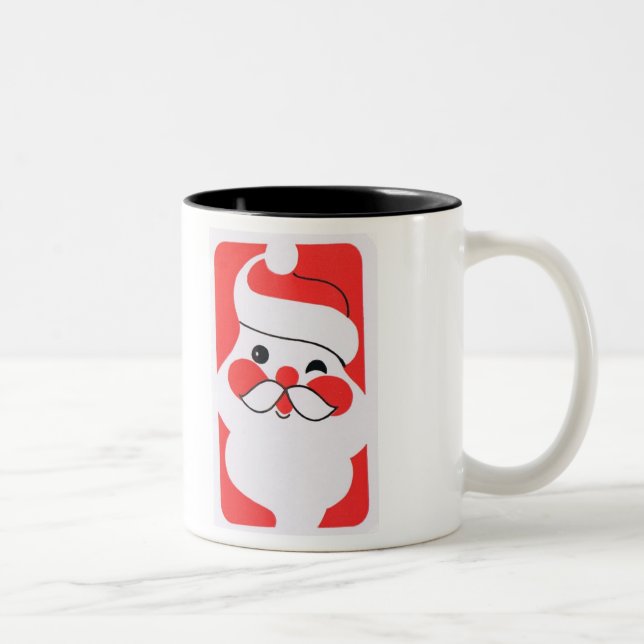 Tasse 2 Couleurs Retro Jolly Santa Claus (Droit)