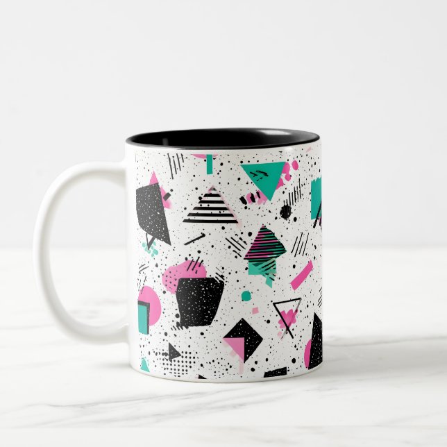 Tasse 2 Couleurs Retro Memphis Geometric Pattern (Gauche)