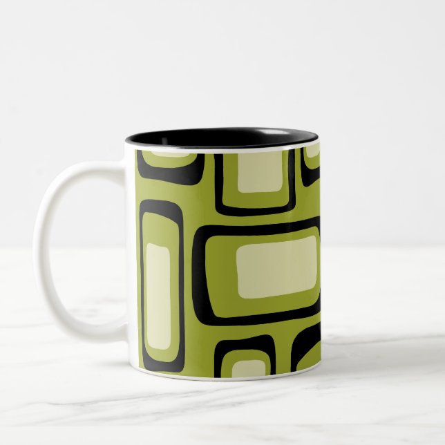 Tasse 2 Couleurs Retro Mid-Century Moderne Abstrait (Gauche)