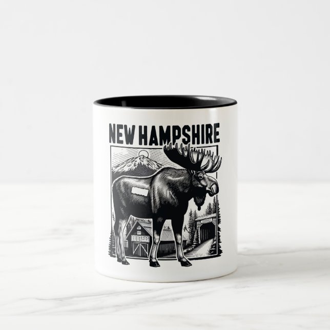 Tasse 2 Couleurs Retro New Hampshire (Centre)