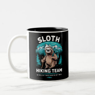 Tasse 2 Couleurs Retro Sloth Randonnée Team Cadeau Vintage