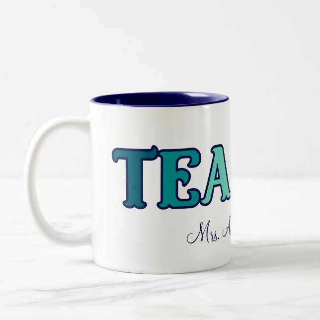 Tasse 2 Couleurs Retro Sunset Gradient Enseignant Appréciation Cade (Gauche)