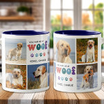 Tasse 2 Couleurs Retro Vous M'Avez Eu WOOF Custom 8 Photo Collage C<br><div class="desc">Voici notre tasse à café "You Had Me at WOOF", l'ajout parfait à toute cuisine amoureux des chiens. Cette tasse à chien présente un design moderne rétro et mignon, avec un espace pouvant accueillir jusqu'à 8 photos de votre animal de compagnie bien-aimé. C'est une excellente façon de présenter votre ami...</div>