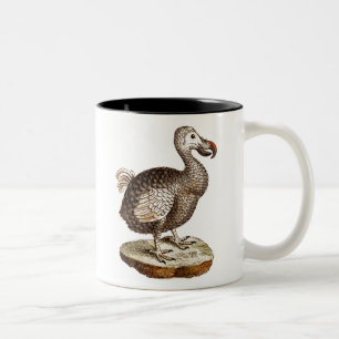 Tasse 2 Couleurs Rétros 1700s d'oiseaux de drontes d'oiseau vintag