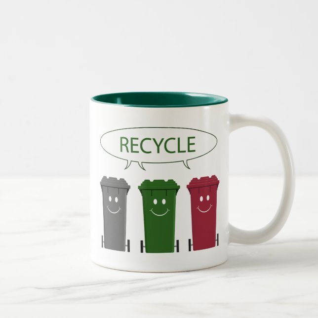 Tasse 2 Couleurs Réutilisez les poubelles (Droit)