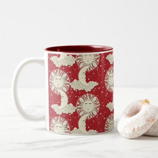 Tasse 2 Couleurs rêve bohème rouge (Avec donut)