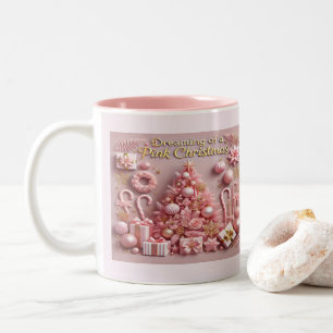Tasse 2 Couleurs Rêver d'un Noël rose