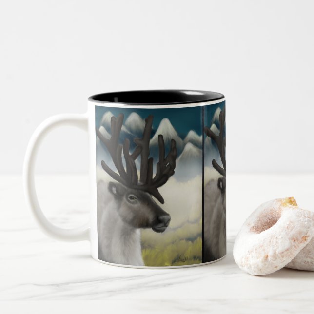 Tasse 2 Couleurs Reverie d'automne : Reindeer majestueux (Avec donut)