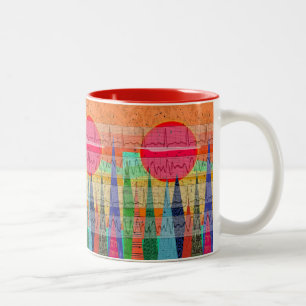 Tasse 2 Couleurs Rêves cardiaques Médicale de forêt de rythme