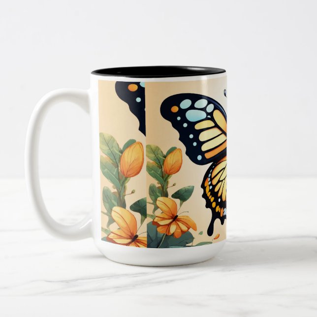 Tasse 2 Couleurs Rêves lutteux : Aquarelle Papillon T-Shirt De (Gauche)