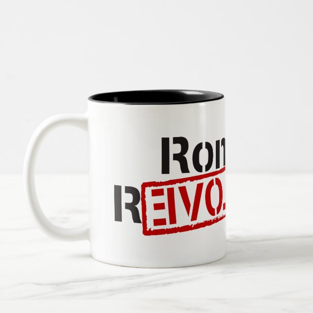 Tasse 2 Couleurs Révolution de Ron Paul (Gauche)