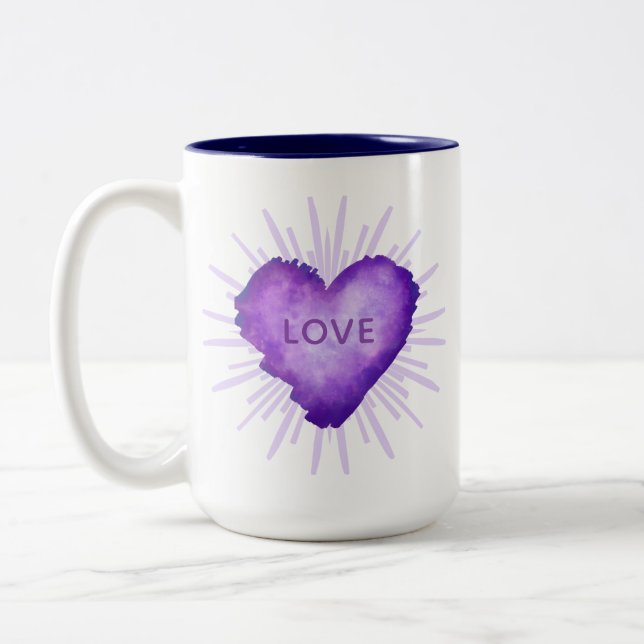 Tasse 2 Couleurs Révolution violette avec AMOUR (Gauche)