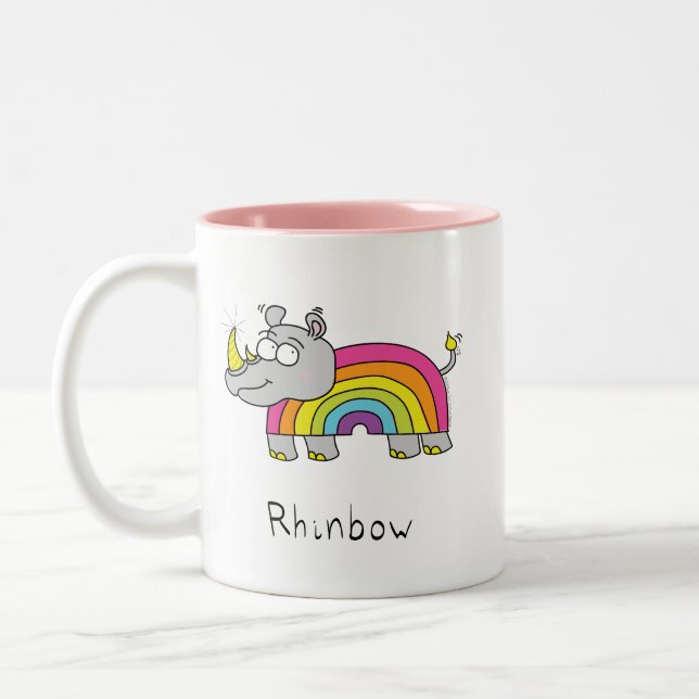 Tasse 2 Couleurs Rhino Rainbow Cute Kids (Gauche)