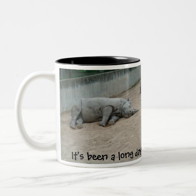 Tasse 2 Couleurs Rhinocéros de pose fatigué c'a été une longue (Gauche)