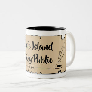 Tasse 2 Couleurs Rhode Island Notaire Public Soll Feather Quill