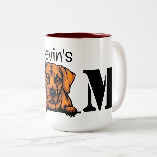 Tasse 2 Couleurs Rhodesian Ridgeback Pékin Personnalisé Maman (Devant droit)