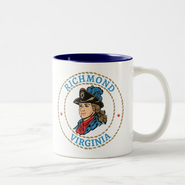 Tasse 2 Couleurs Richmond Virginia Colonial (Droit)