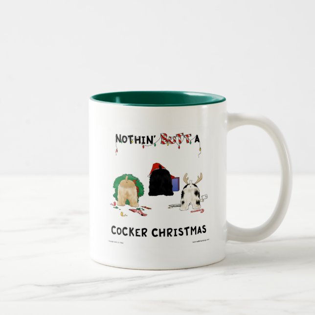 Tasse 2 Couleurs Rien n'aboutent Noël de cocker (Droit)