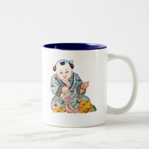 Tasse 2 Couleurs Rire Bonne chance Bouddha asiatique bouddhiste art