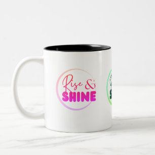 Tasse 2 Couleurs "Rise & Shine"cadeau pour les amis, la famille pou