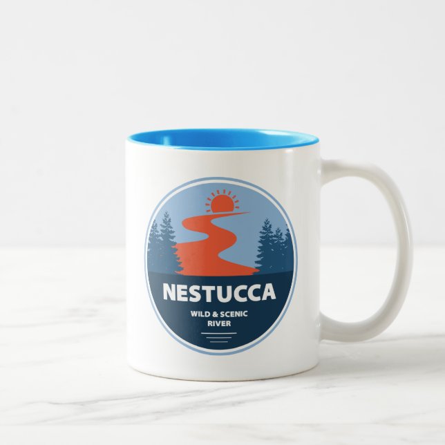 Tasse 2 Couleurs Rivière Sauvage Et Pittoresque De Nestucca (Droit)