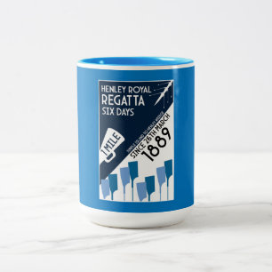 Tasse 2 Couleurs Rivière Thames Regatta - Vintage Retro Style Rowin