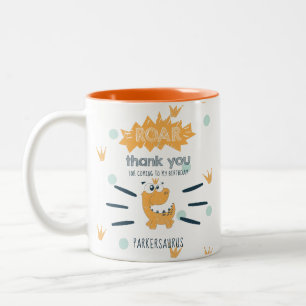 Tasse 2 Couleurs ROAR Dinosaur Anniversaire Favoriser Personnalisé