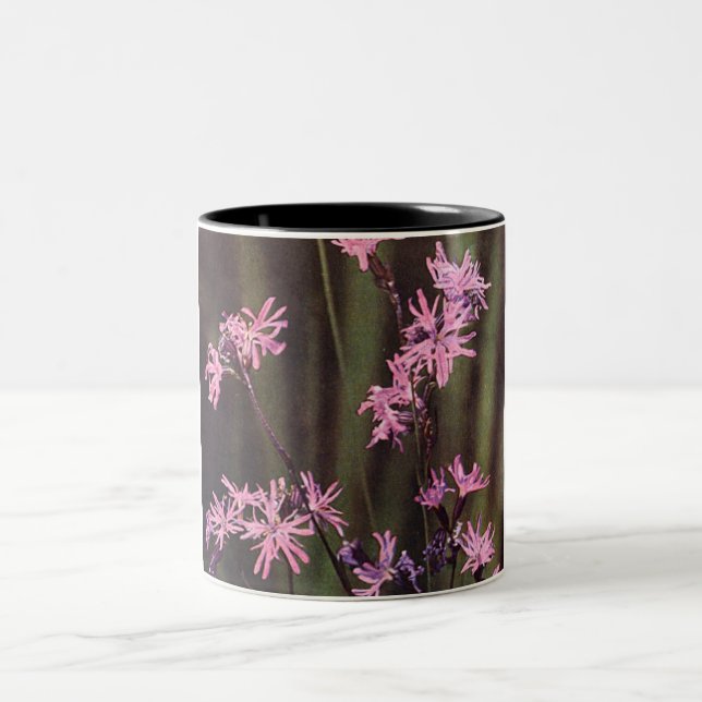 Tasse 2 Couleurs Robin fleur sauvage en daguage rose (Centre)