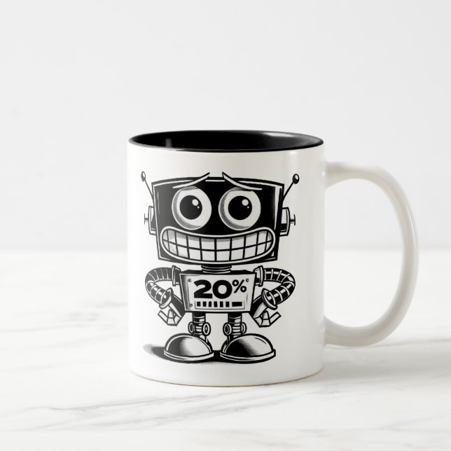 Tasse 2 Couleurs Robot à faible puissance - Pas aujourd'hui... (Droit)