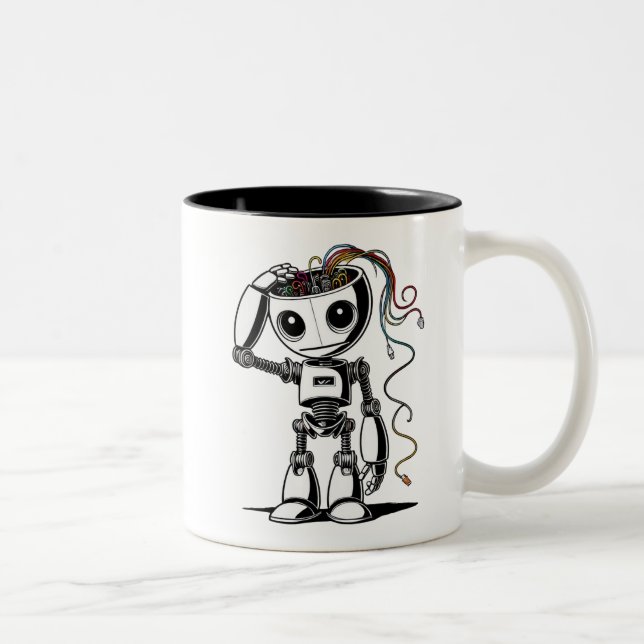 Tasse 2 Couleurs Robot cassé - Je vais bien (Droit)
