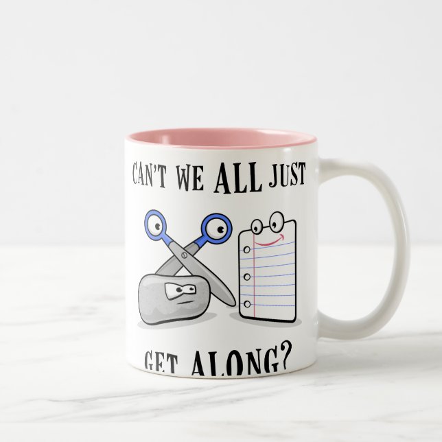 Tasse 2 Couleurs Roche-Papier-Ciseaux (Droit)