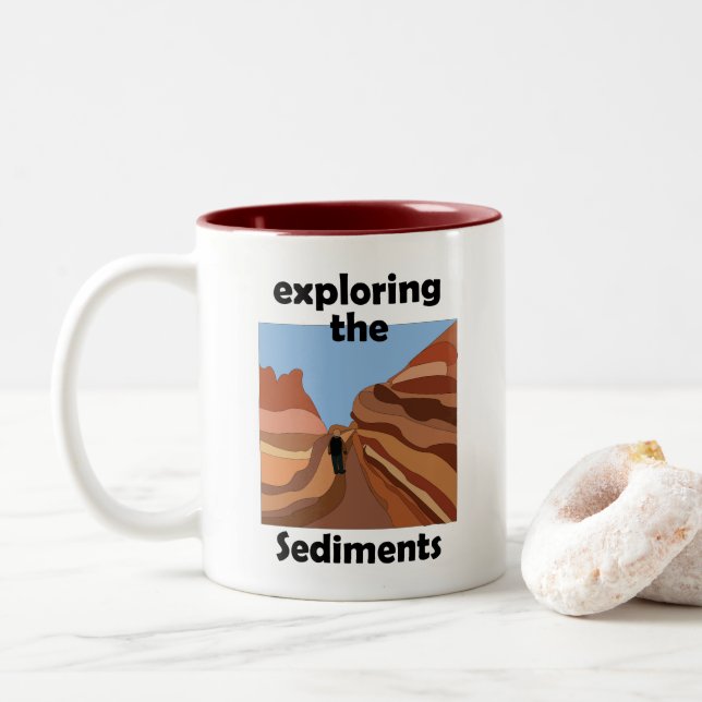 Tasse 2 Couleurs Rocher sédimentaire explorant les sédiments randon (Avec donut)