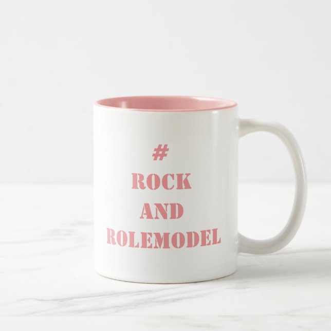 Tasse 2 Couleurs # Rock and Rolemodel - Pastel Pink éditable. (Droit)