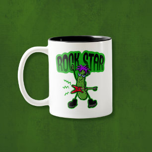 Tasse 2 Couleurs Rock Star Pickle - Drôle Cartoon