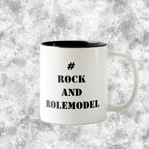 Tasse 2 Couleurs #RockandRolemodel - Noir modifiable.